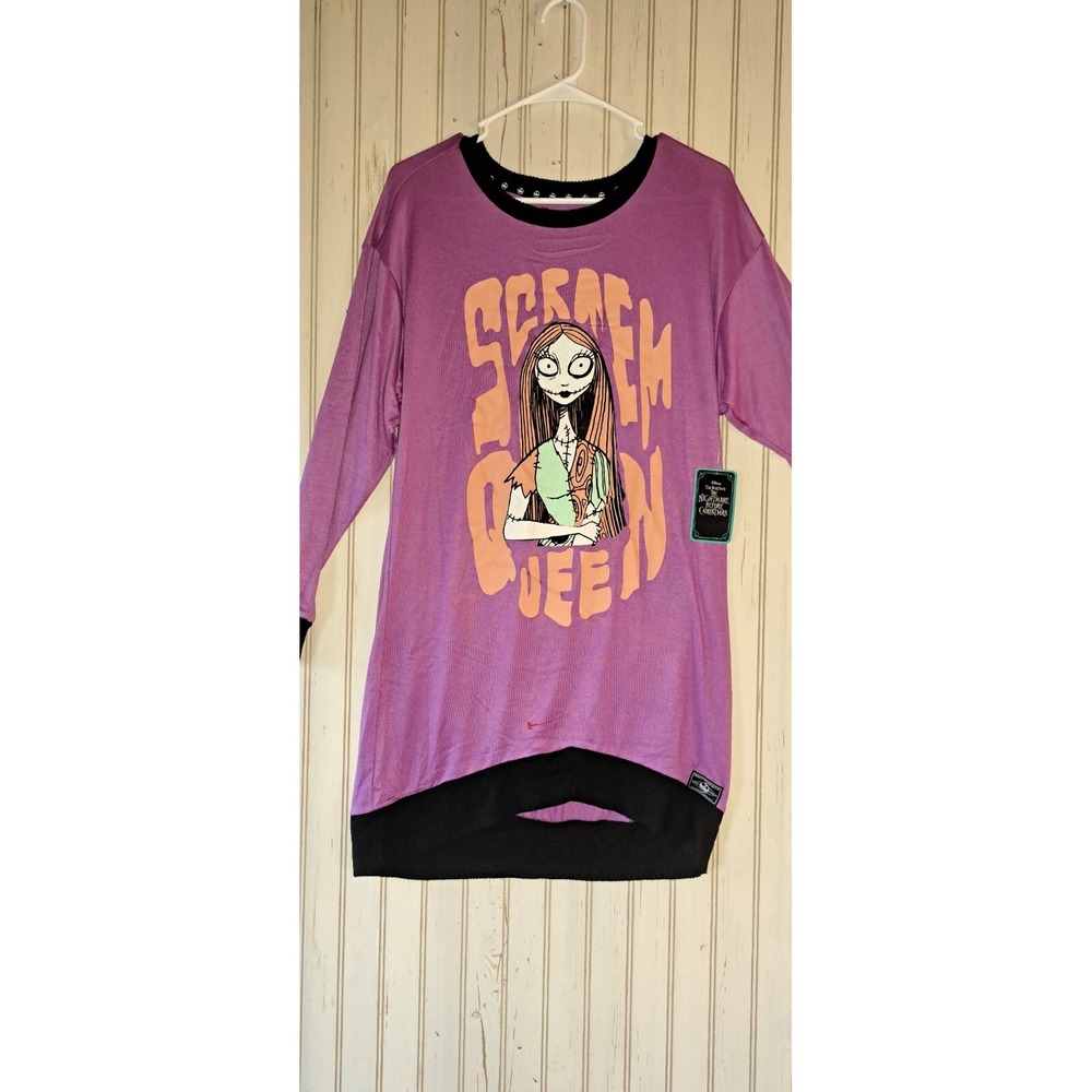 Disney Nightmare Before Christmas Sally Scream Queen Nightshirt Purple Small NWT